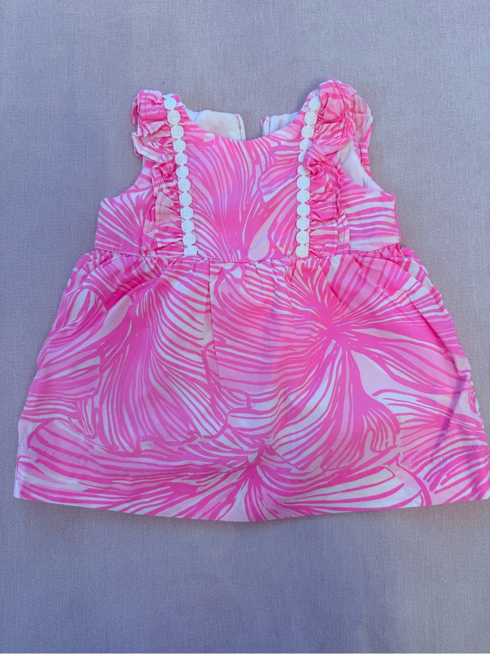Lilly Pulitzer Pink and White Floral Print Sleeveless Dress